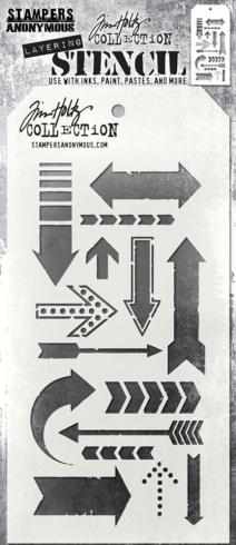 Stampers Anonymous - Schablone "Arrows" Layering Stencil Design by Tim Holtz