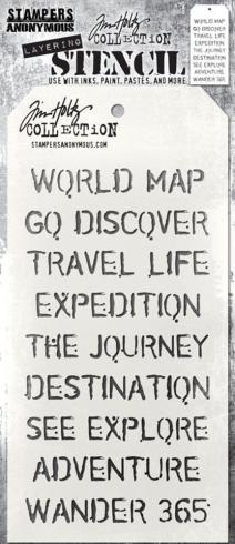 Stampers Anonymous - Schablone "Traveler" Layering Stencil Design by Tim Holtz