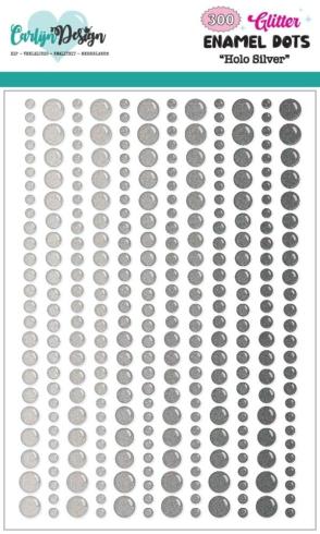 Carlijn Design - Klebesteine "Holo Silver" Enamel Dots 300 Stück