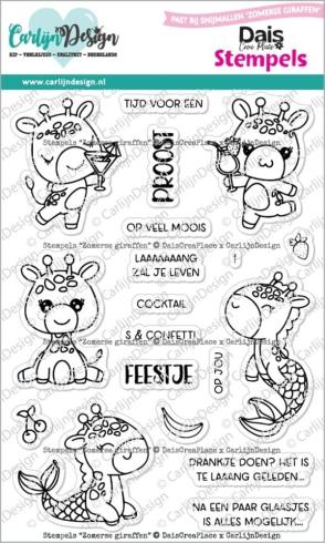 Carlijn Design - Stempelset "Zomerse Giraffen " Clear Stamp 