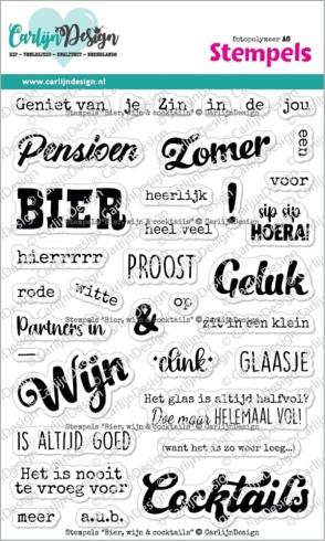 Carlijn Design - Stempelset "Bier, Wijn & Cocktails " Clear Stamps