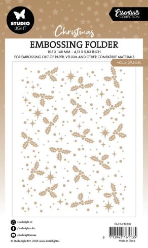Studio Light - Prägefolder "Holly Sparkles" 3D Embossingfolder