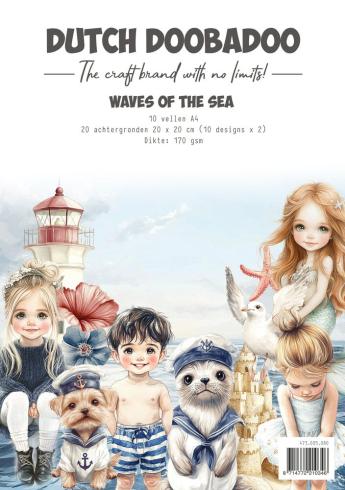 Dutch Doobadoo - Designpapier "Waves at the Sea" Paper Pack 20x20cm - 30 Bogen