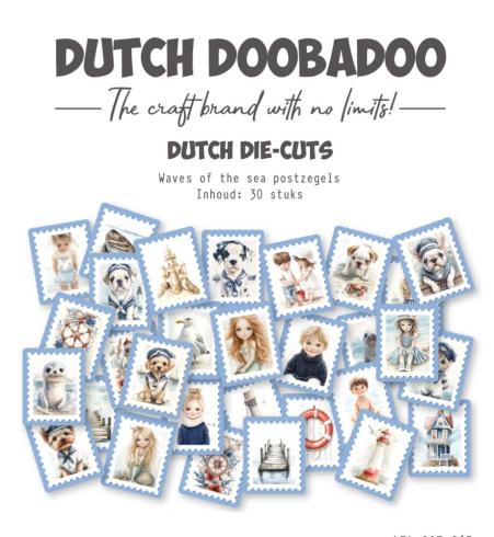 Dutch Doobadoo - Stanzteile "Waves of the Sea Postzegels" Die Cuts