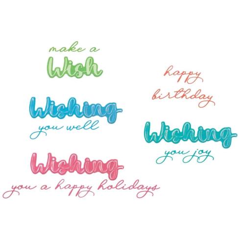 Sizzix - Stanzschablone "Take Two's, Wish Sentiment" Thinlits Craft Dies by Stacey Park