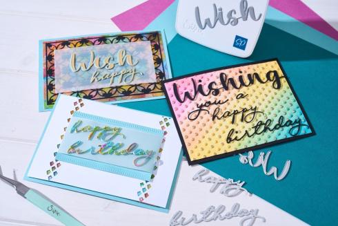 Sizzix - Stanzschablone "Take Two's, Wish Sentiment" Thinlits Craft Dies by Stacey Park
