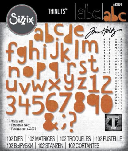 Sizzix - Stanzschablone "Alphanumeric Cutout Lower" Thinlits Craft Dies by Tim Holtz