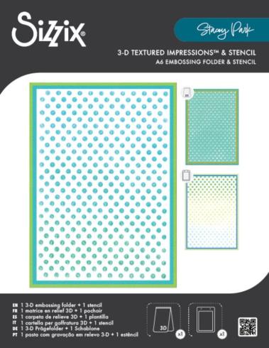 Sizzix - 3D Prägefolder & Schablone "Rock the Dots" Embossing Folder & Stencil Design by Tim Holtz