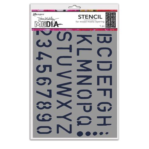 Ranger - Schablone 6x9 Inch ( 1 Inch = 2,54cm ) "School Style Alpha" Dylusions Stencil
