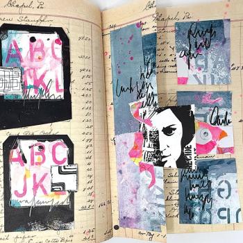 Ranger - Schablone 6x9 Inch ( 1 Inch = 2,54cm ) "School Style Alpha" Dylusions Stencil