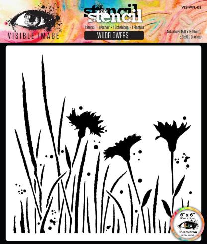 Visible Image - Schablone 6x6 Inch "Wildflowers" Stencil