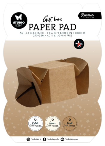 Studio Light - Papierblock für Geschenkboxen A5 "Candy Box" Gift Box Paper Pad - 18 Bogen