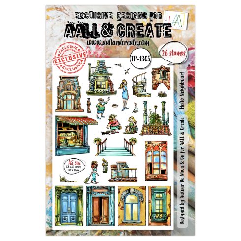 AALL and Create - Stempelset A5 "Hello Neighbour!" Clear Stamps