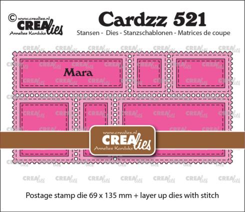 Crealies - Stanzschablone "No. 521 Postage Stamp Frame Mini Slimline Mara" Cardzz Dies