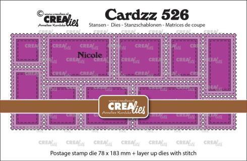 Crealies - Stanzschablone "No. 526 Postage Stamp Frame Slimline Nicole" Cardzz Dies