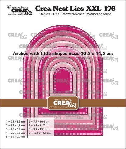 Crealies - Stanzschablone "No. 176 Arches w/ Little Stripes" Crea-Nest-Lies XXL Dies