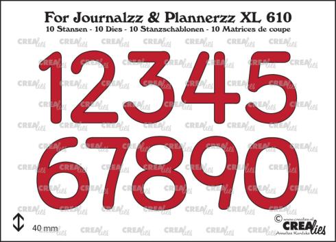 Crealies - Stanzschablone "No. 610 Numbers" For Journalzz & Plannerzz XL Dies