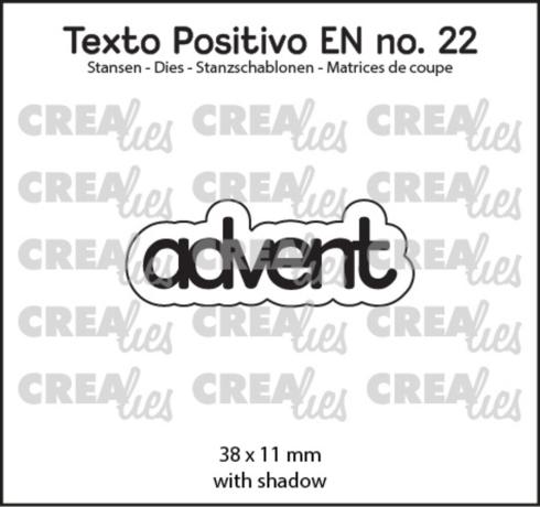 Crealies - Stanzschablone "No. 22 Advent" Texto Positivo Dies