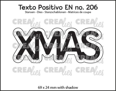 Crealies - Stanzschablone "No. 206 Xmas" Texto Positivo Dies