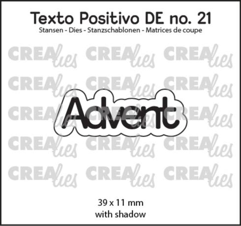 Crealies - Stanzschablone "No. 21 Advent" Texto Positivo Dies