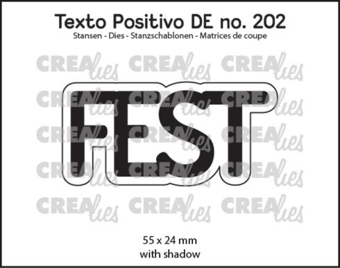 Crealies - Stanzschablone "No. 202 Fest" Texto Positivo Dies