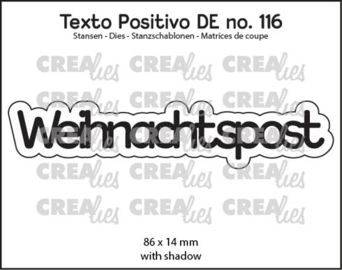 Crealies - Stanzschablone "No. 116 Weihnachtspost" Texto Positivo Dies