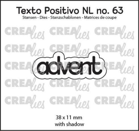 Crealies - Stanzschablone "No. 63 Advent" Texto Positivo Dies