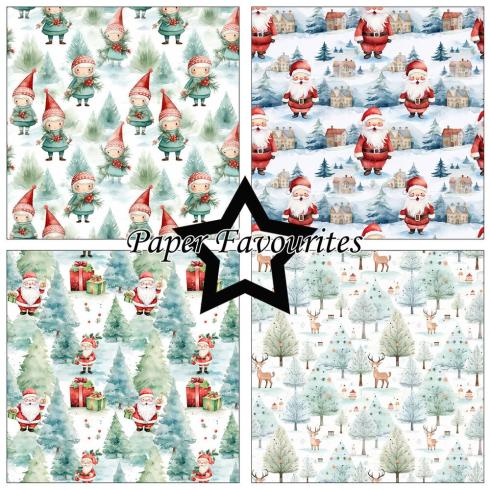 Paper Favourites - Designpapier "Christmas Scenes" Paper Pack 12x12 Inch 8 Bogen