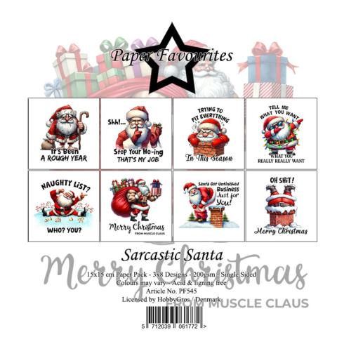 Paper Favourites - Designpapier "Sarcastic Santa" Paper Pack 6x6 Inch - 24 Bogen