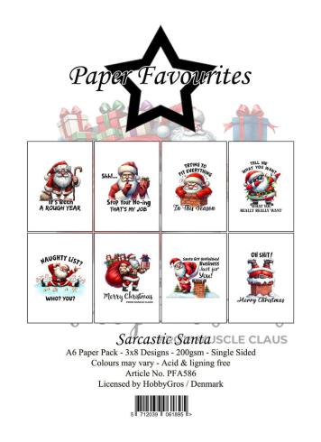 Paper Favourites - Designpapier "Sarcastic Santa" Paper Pack A6 - 24 Bogen
