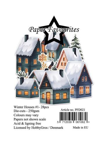 Paper Favourites - Stanzteile "Winter Houses #1" Die Cuts 