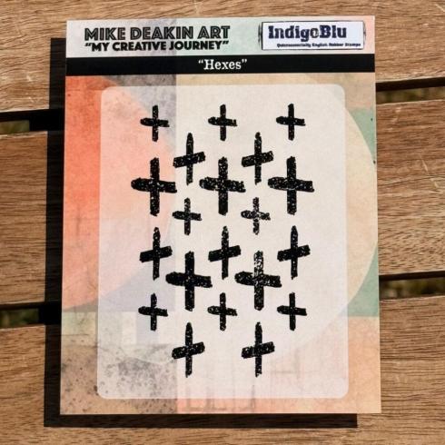 IndigoBlu - Gummistempel "Hexes" 8x5cm Rubber Stamp