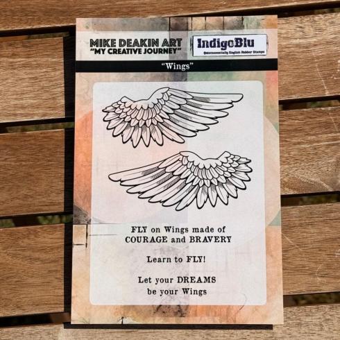 IndigoBlu - Gummistempel Set "Wings" A6 Rubber Stamp