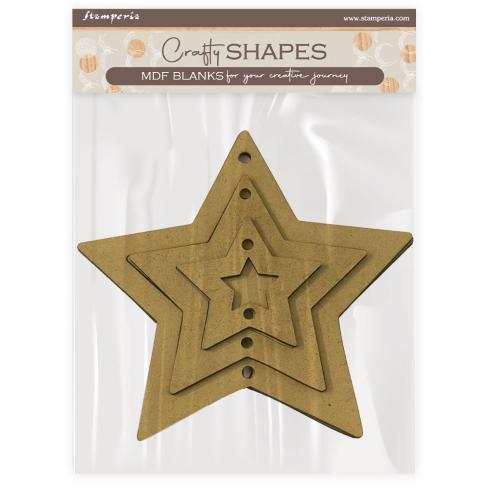 Stamperia - Holzteile "Stars" MDF Crafty Shapes Blanks