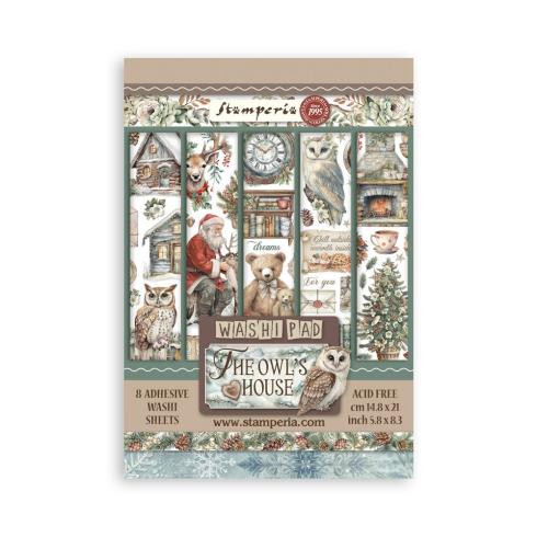 Stamperia - Washi Papier "The Owl's House" Washi Pad 14,8x21cm - 8 Bogen