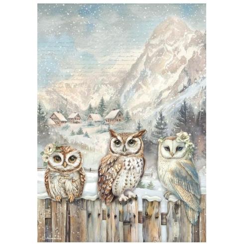 Stamperia - Decopatch Papier "3 Owls" Decoupage A4 - 6 Bogen  