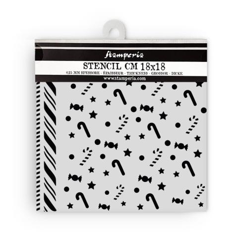 Stamperia - Schablone 18x18cm "Candycanes Pattern" Stencil  
