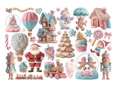 Stamperia - Stanzteile "Candy Christmas" Die Cuts Ephemera