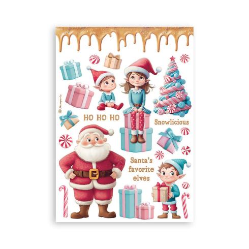 Stamperia - Washi Papier "Candy Christmas" Washi Pad 14,8x21cm - 8 Bogen