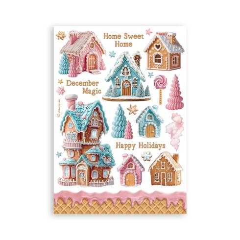 Stamperia - Washi Papier "Candy Christmas" Washi Pad 14,8x21cm - 8 Bogen