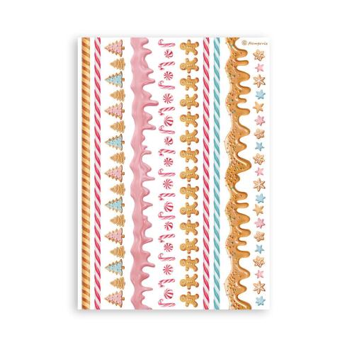 Stamperia - Washi Papier "Candy Christmas" Washi Pad 14,8x21cm - 8 Bogen