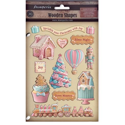 Stamperia - Holzteile A5 "Candy Christmas" Wooden Shapes