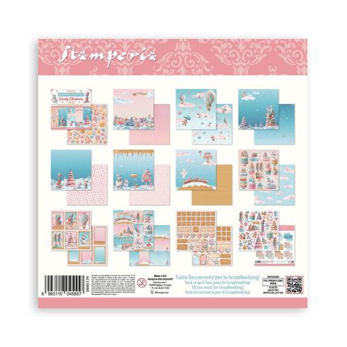 Stamperia - Designpapier "Candy Christmas" Paper Pack 8x8 Inch - 10 Bogen