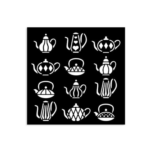 Stamperia - Schablone 12x12cm "Tea Pots" Stencil