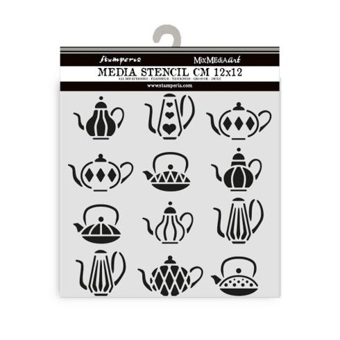 Stamperia - Schablone 12x12cm "Tea Pots" Stencil