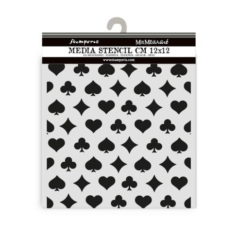 Stamperia - Schablone 12x12cm "Poker Cards" Stencil