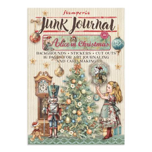 Stamperia - Papier, Aufkleber & Stanzteile "Alice in Christmas" Junk Journal Backgrounds,Stickers,Cut-Outs