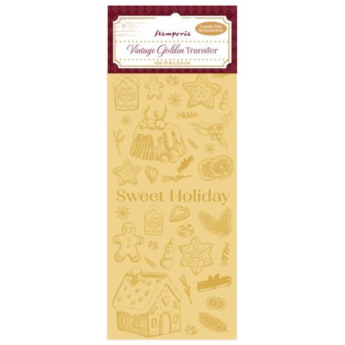 Stamperia - Transfer Aufkleber "Vintage Golden Sweet Holiday" Rub-On