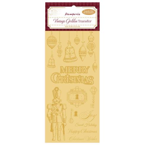 Stamperia - Transfer Aufkleber "Vintage Golden Merry Christmas" Rub-On