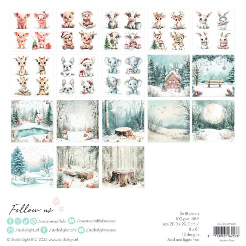 Creative Craft Lab - Studio Light - Designpapier "Holly Jolly" Collage Paper Pad 20,3x20,3 cm - 36 Bogen